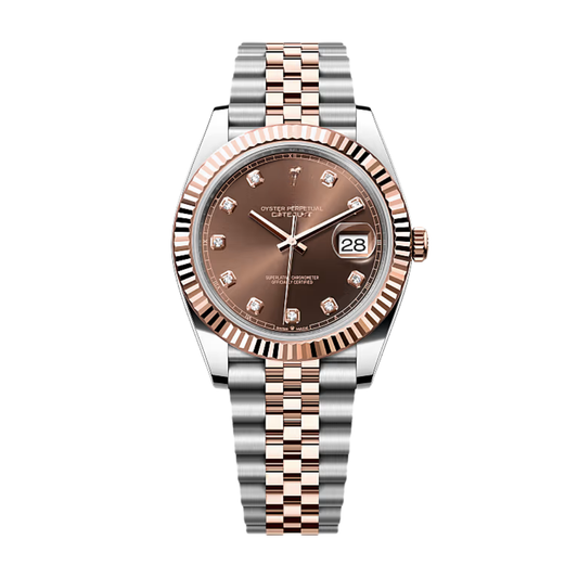 Classic Date 41 – Brown Dial | Diamant-Indices